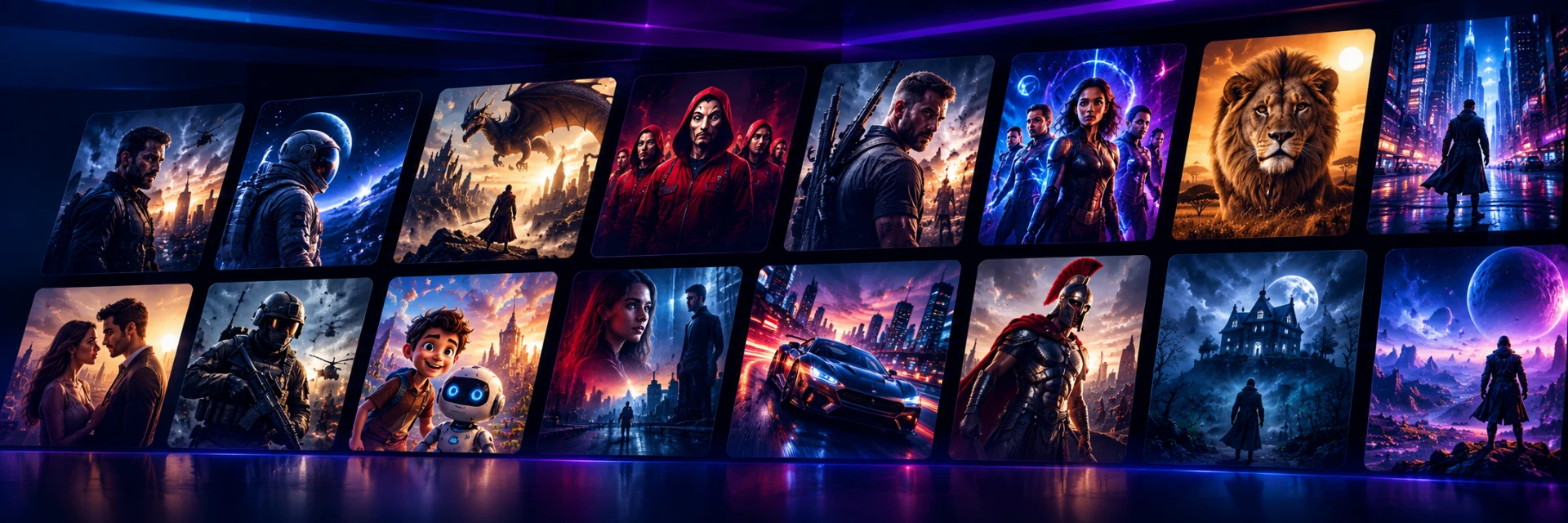 Wall of movie and series posters